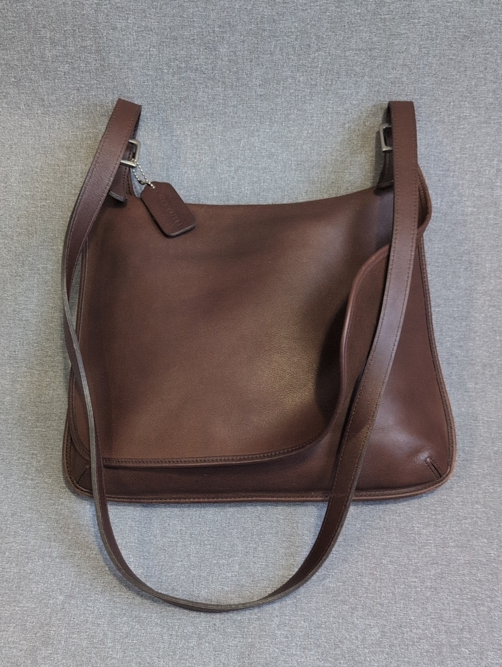 Coach Brown Leather Shoulder Bag with Adjustable Strap